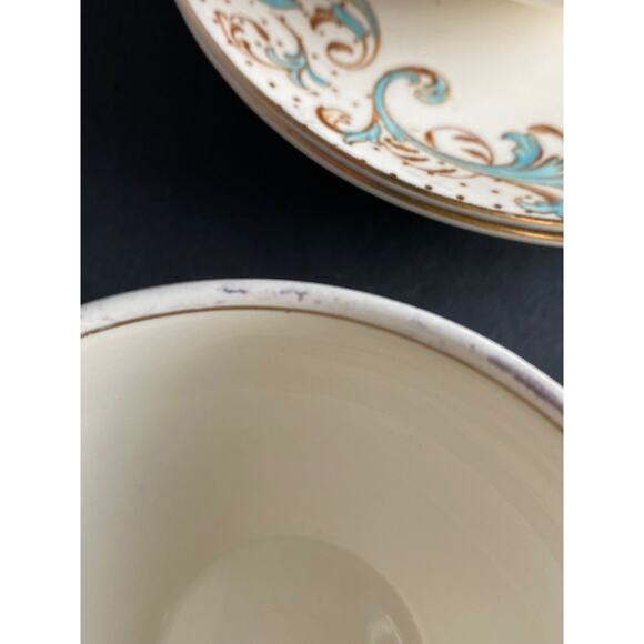 Rare Alfred Meakin Brierley Teacup & Saucer Set (3 Cups, 2 Saucers) | Antique - Picture 3 of 10